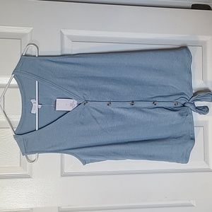 New Directions Button Up Tie Front Tank